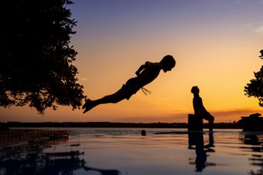 Sunset Swim for the kids at Kosi Forest Lodge