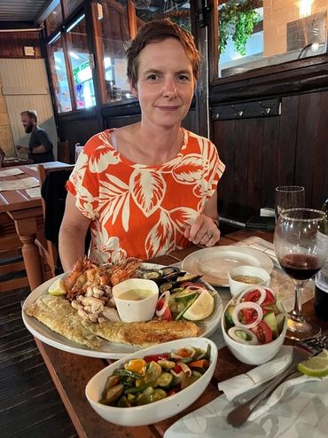 Coconut Beach Bar does a delicious Seafood Platter - Night 2 of the Zululand Rover