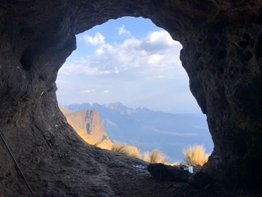 Looking out from Rolands Cave
