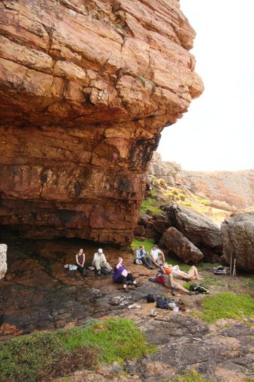 At Pinnacle Point -  middle stone age caves.