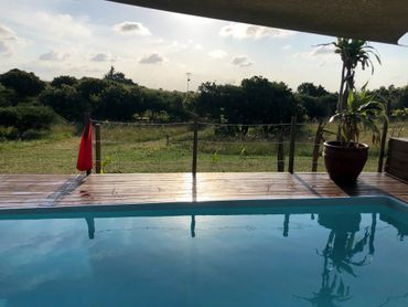 The pool at Gugs Camp provides a welcome cool-off in Summer months