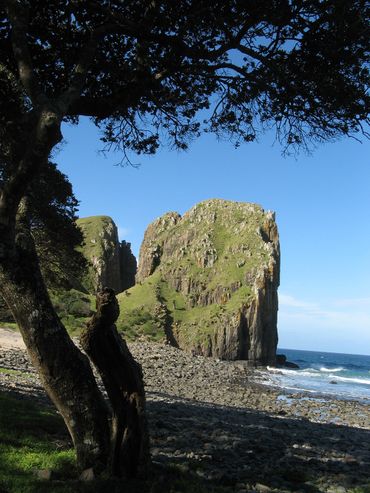 The rock stack next to Hole in the Wall, 11km south of Coffee Bay.