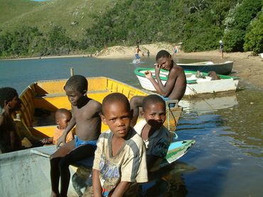 Kids at play on one of the pristine estuaries on the pondoland stretch of Wild Coast.