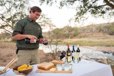Drinks and snacks enjoyed looking out to the Olifants River.