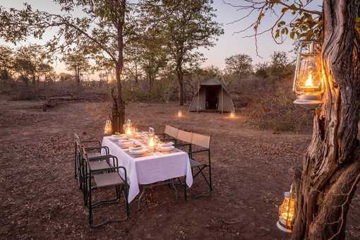 Fine dining under the stars on the Maseke Wilderness Trail.