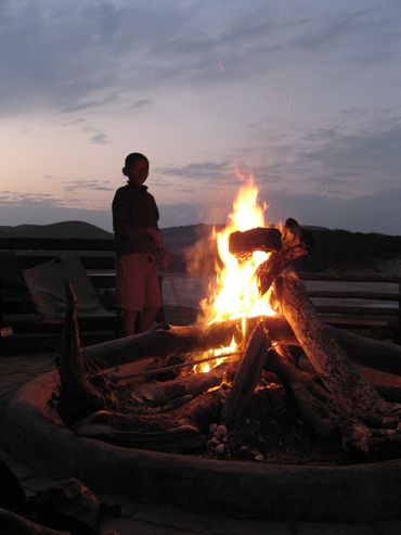A bonfire at Bulungula Lodge, Wild Coast.