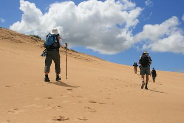 The dune field of Sand River is both beautiful and potentially challenging.