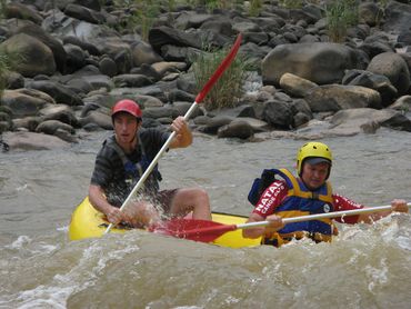 Paddling in a 'croc' calls for some serious teamwork.