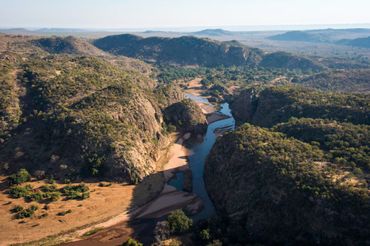Aerial view of this 250 million year gorge.