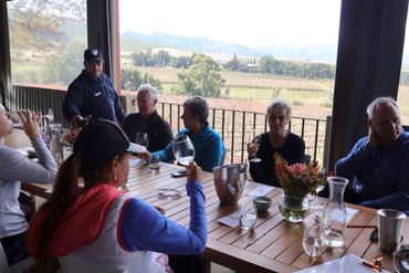 Tasting at Kranskop Estate with stunning views out across the Klaasvoogds valley.