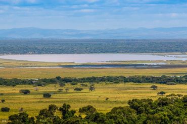 A view across to Lake Bhangazi, where much of the trail traverses.
