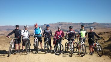 Group starting out in Lower Lotheni with the Little Berg as a fitting backdrop