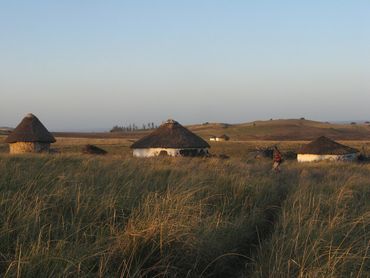 Rural homesteads in Xolobeni, near the Nyameni river. Social distancing naturally in place.