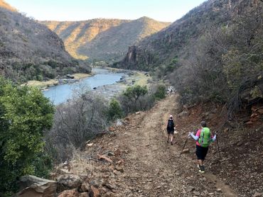 Hiking down into the Tugela Canyon - Day 1 of this Slackpacking trail