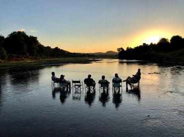 Sundowners in the Luvuvhu River. Doesn't get more idyllic.