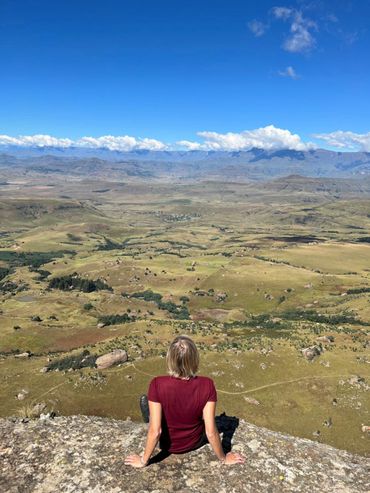 A hike up to the vulture colony is well rewarded by this incredible view - looking out across to the Amphitheatre mountain range.