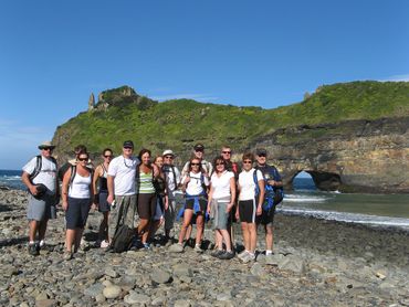 A corporate hiking group at Hole-in-the-Wall, Coffee Bay.