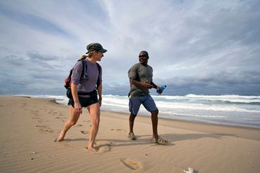 The walk from Lala Nek to Mabibi along pearly coloured shores