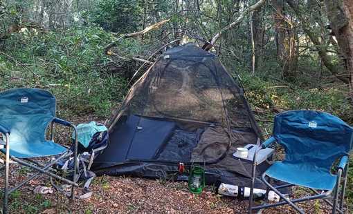 A comfy campchair to relax back in after a day on the trail, is one of the 'slackpacker' comforts we have prioritised.